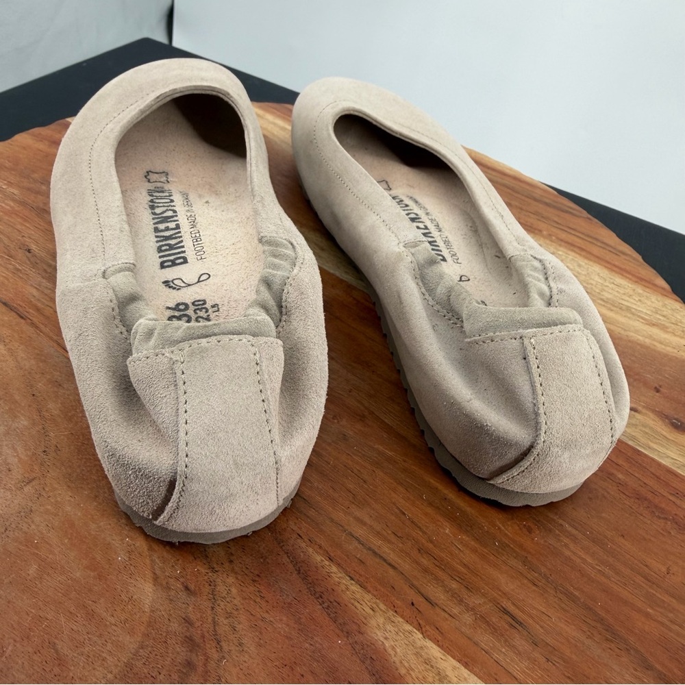 Birkenstock Celina suede ballet flats in a taupe or beige color 36 US 5 - Picture 6 of 9